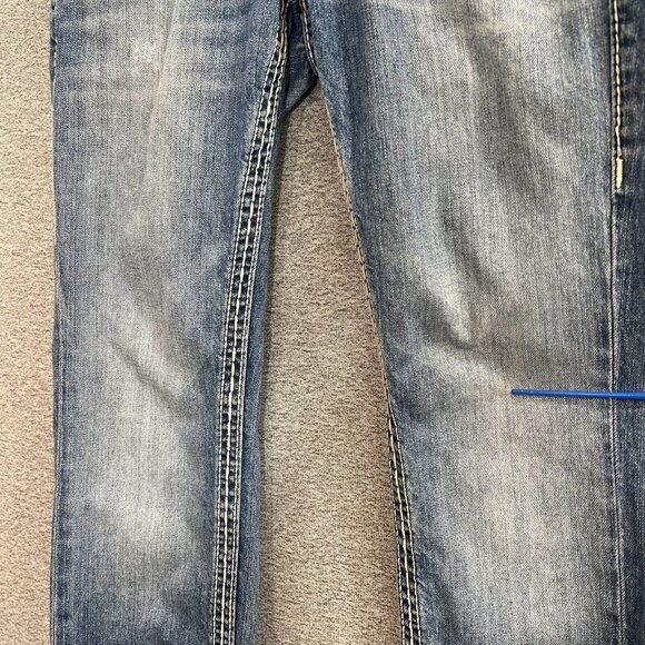 True Religion Jeans Women 27 Blue Light Wash 100% Cotton Low Rise USA Western - Picture 15 of 16